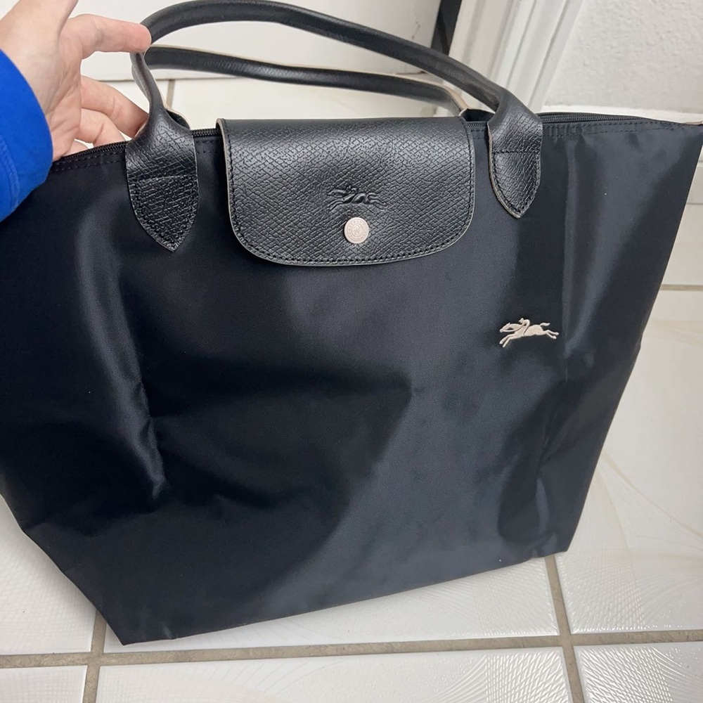 Longchamp Le Pliage large tote bag black color